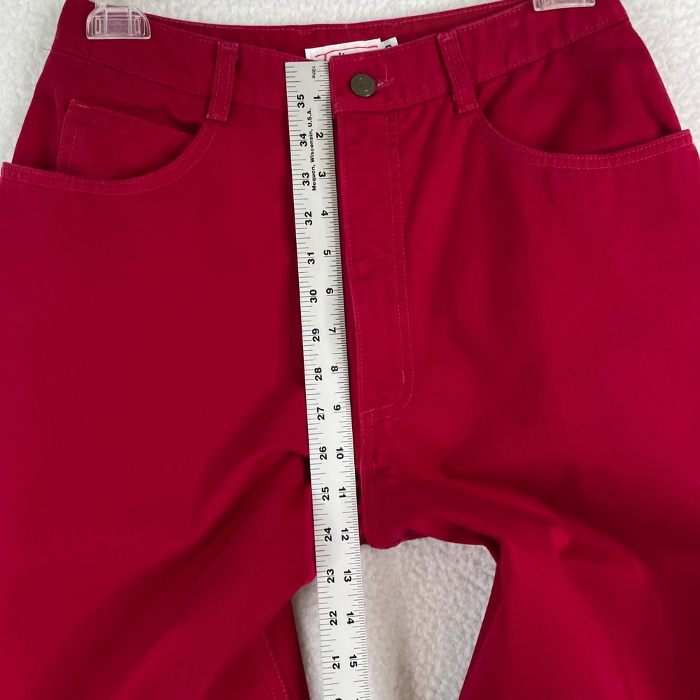 Vintage Talbots Red High Waisted Cotton Tapered Pants USA Made Womens 10 - Picture 5 of 11